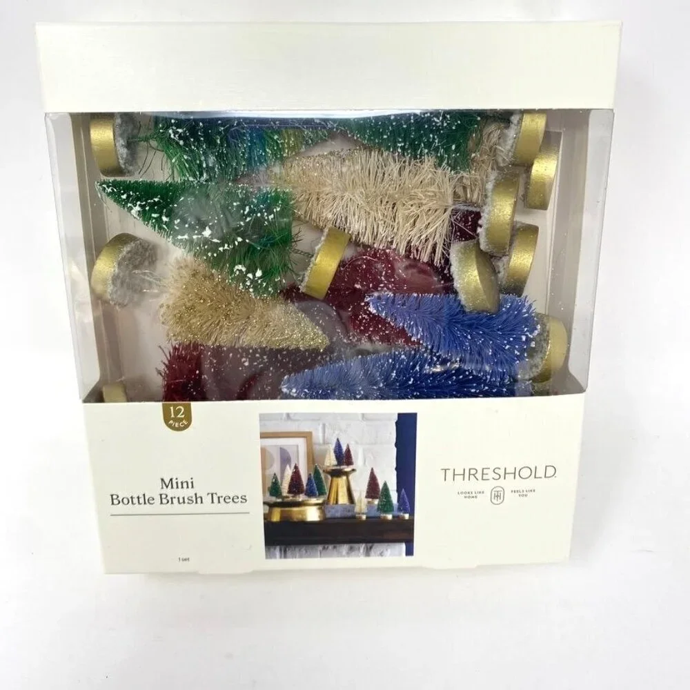 Target Threshold™ Christmas Set of 12 Mini Bottle Brush Trees Decor Multicolor